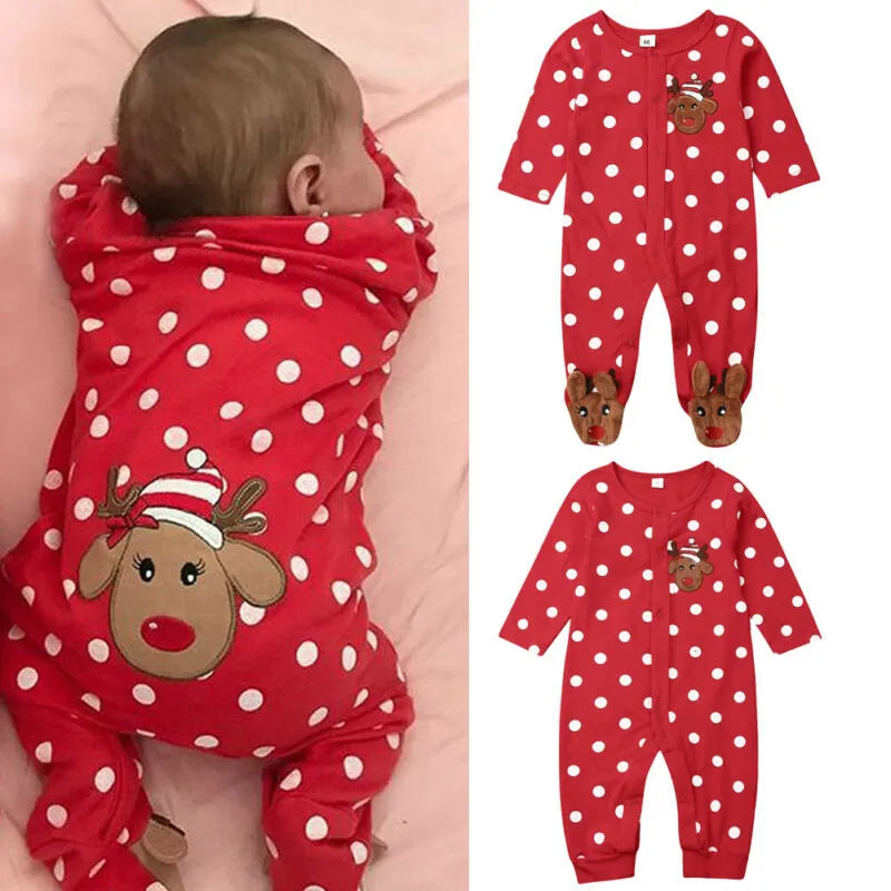 Baby Boy Reindeer Christmas Soft Romper