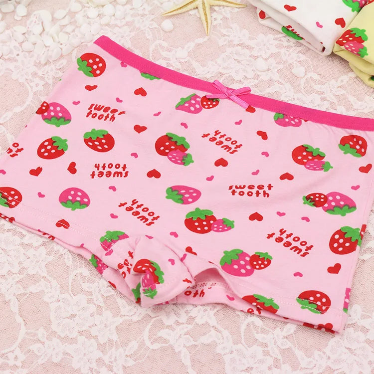 4pcs Girls Cartoon Boxes Children Cotton Underwear Size 2T-10T