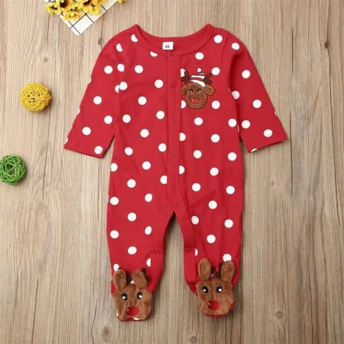 Baby Boy Reindeer Christmas Soft Romper