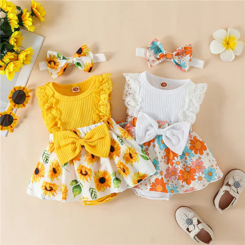 Flower Dress Set Baby Girl 0-18 Months