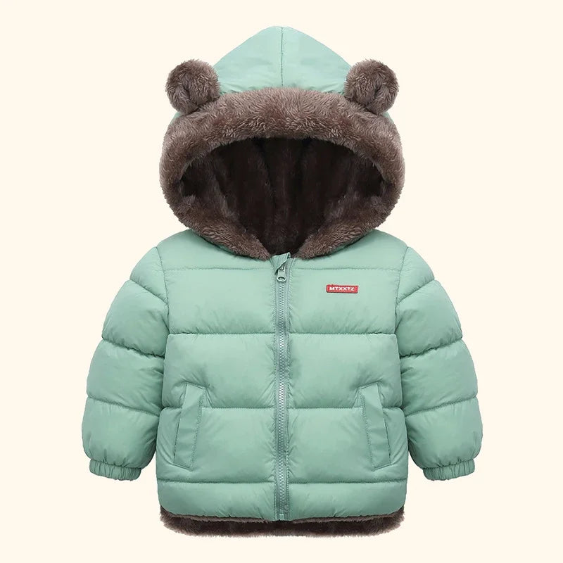 Children Coat Winter Zipper Hooded Jacket