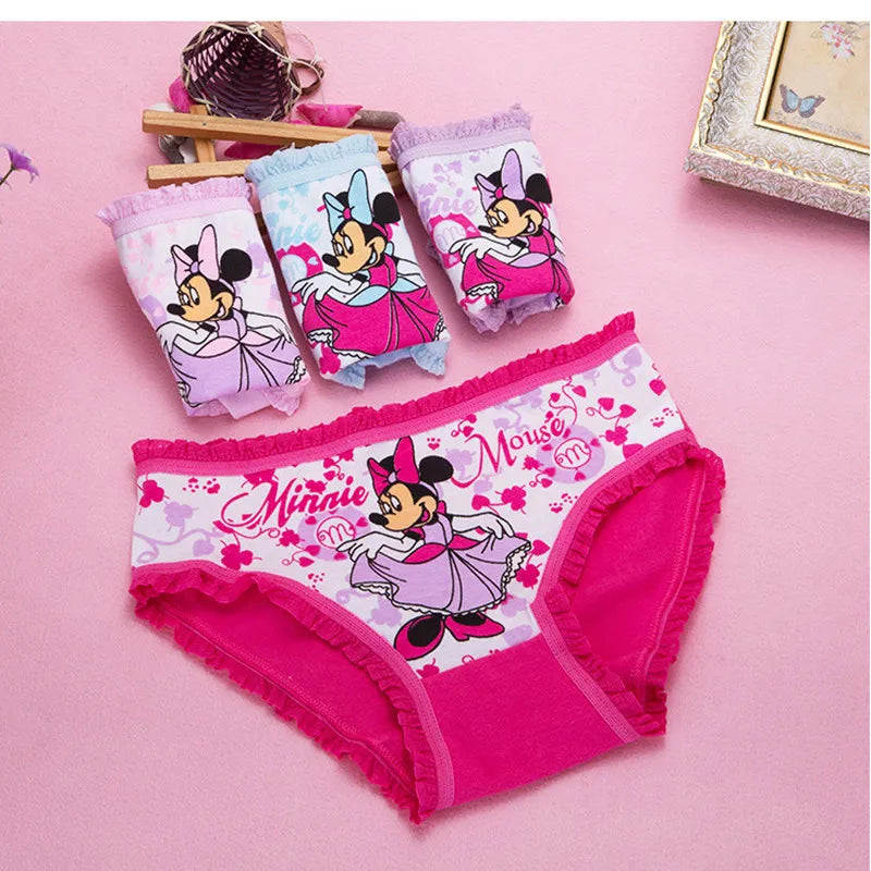 4pcs Girls Cartoon Boxes Children Cotton Underwear Size 2T-10T