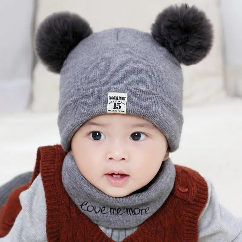 Knitted Hats with Cute Ears 0-3 Years