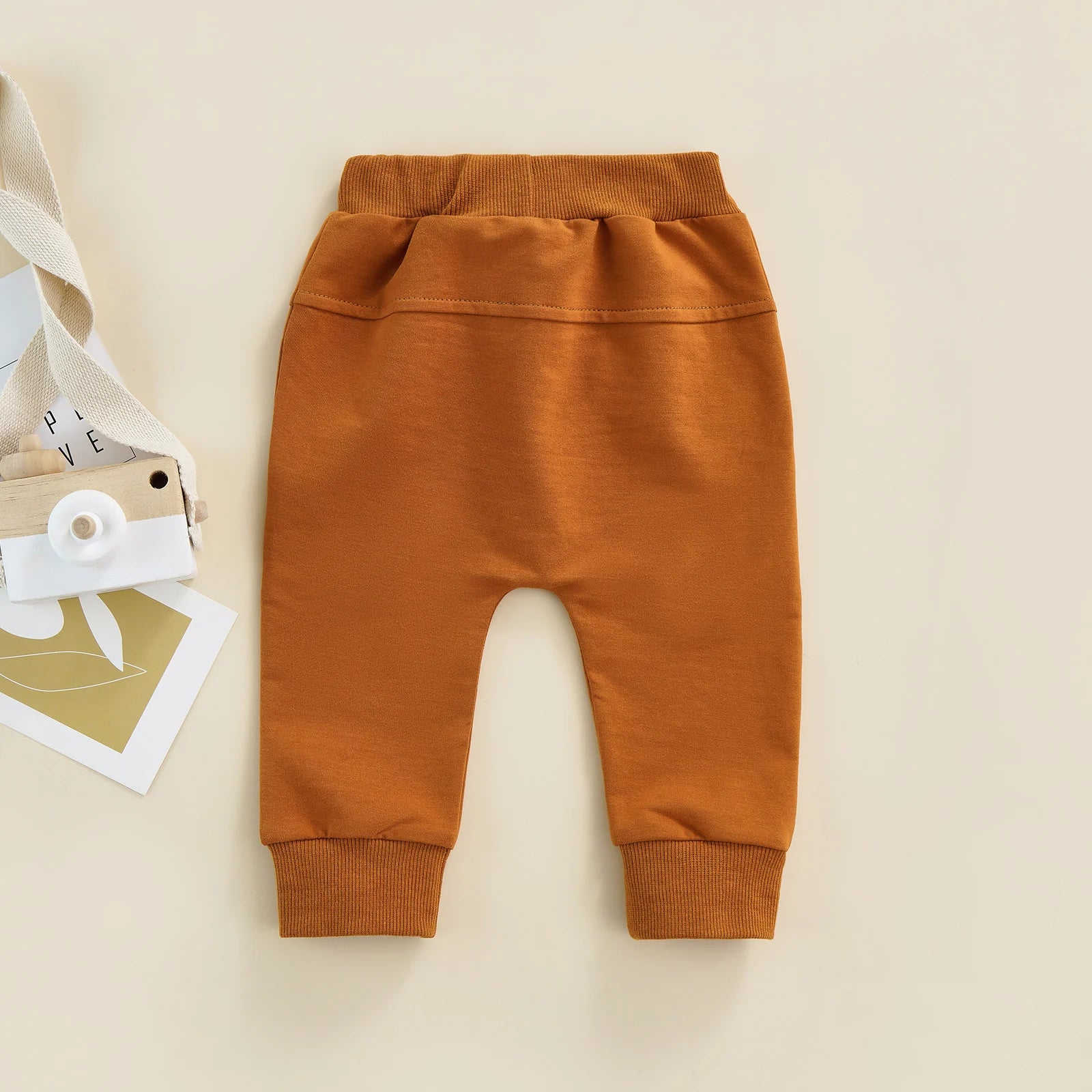 Newborn Baby Boys Girls Trousers, Elastic Waist Adjustable Drawstring 0-3T