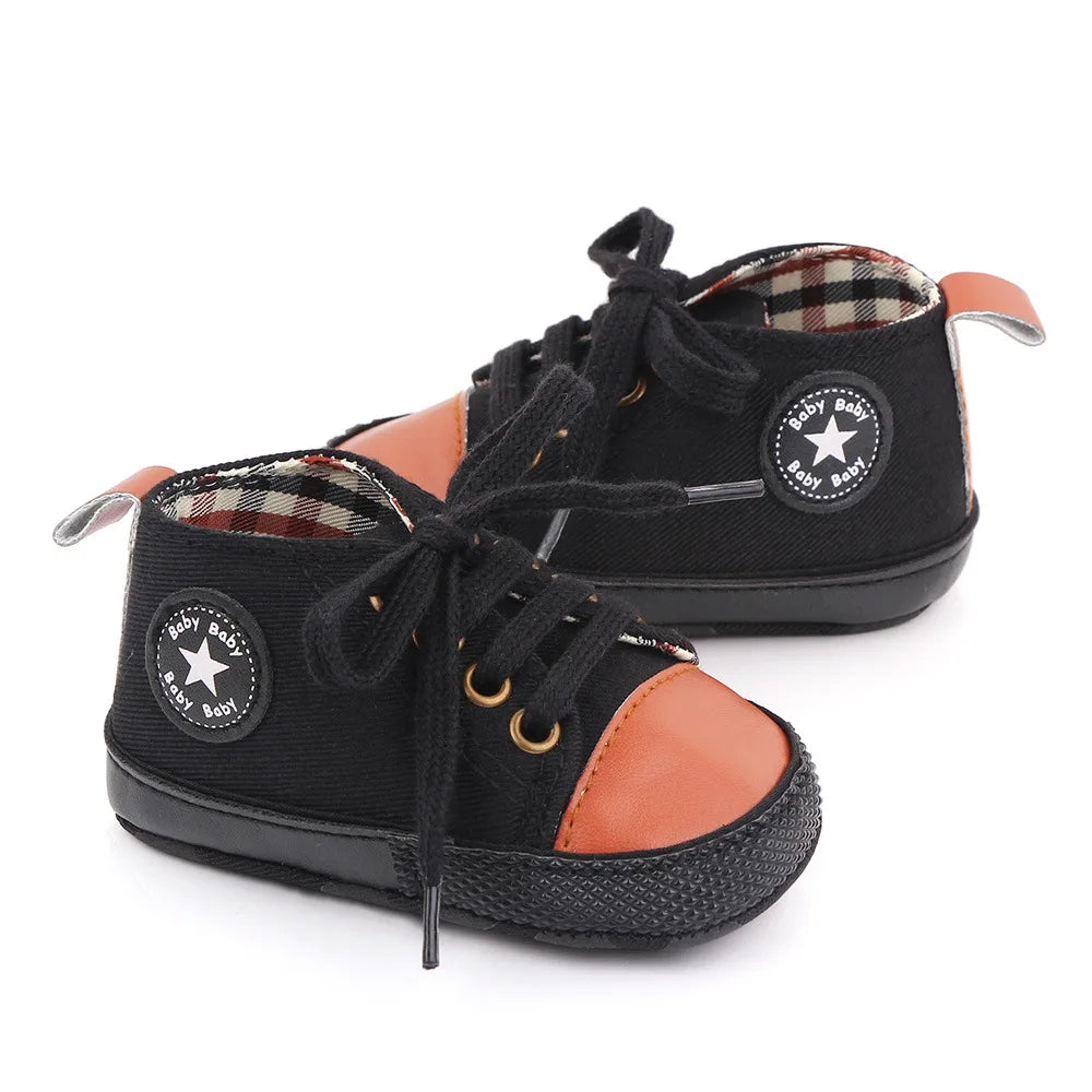 Baby Brown Checkered Classic Comfort Sneakers