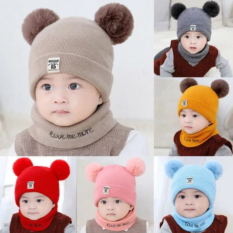 Knitted Hats with Cute Ears 0-3 Years