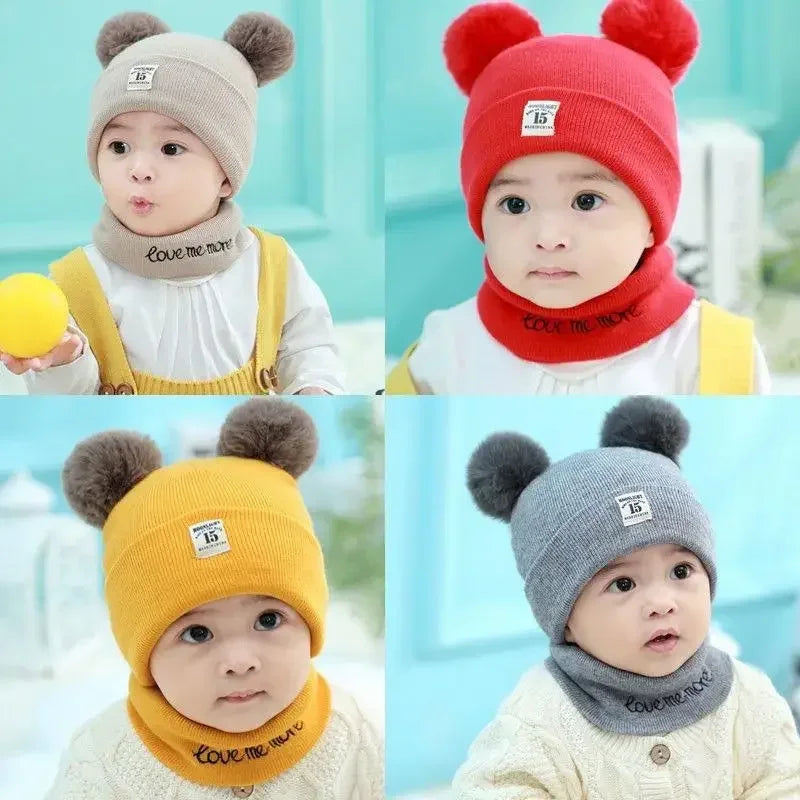 Knitted Hats with Cute Ears 0-3 Years