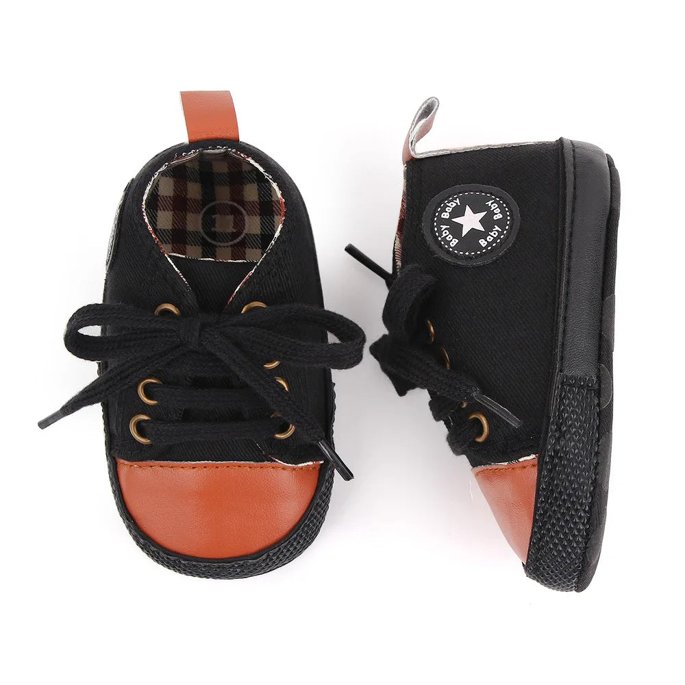 Baby Brown Checkered Classic Comfort Sneakers