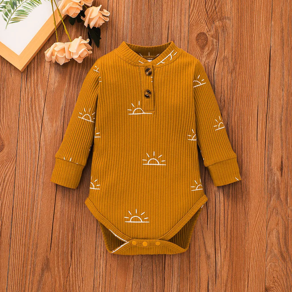 Cute Autumn Baby Romper 3 Piece Set