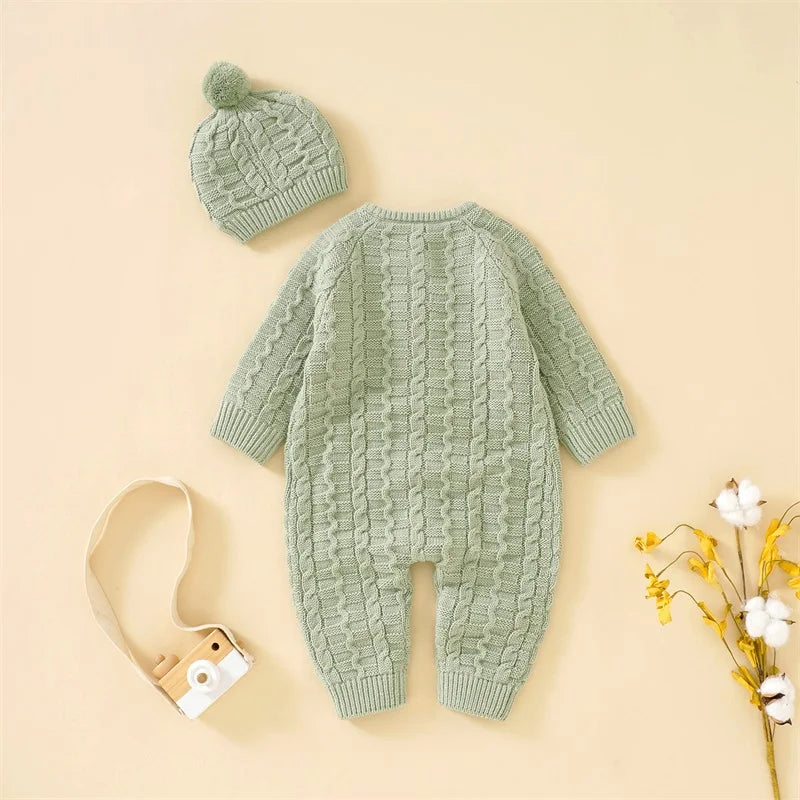 Lime Warm Baby Knit Romper