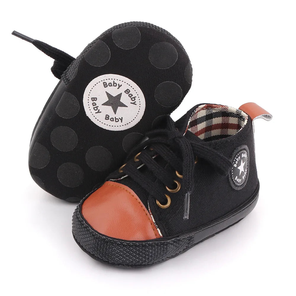 Baby Brown Checkered Classic Comfort Sneakers