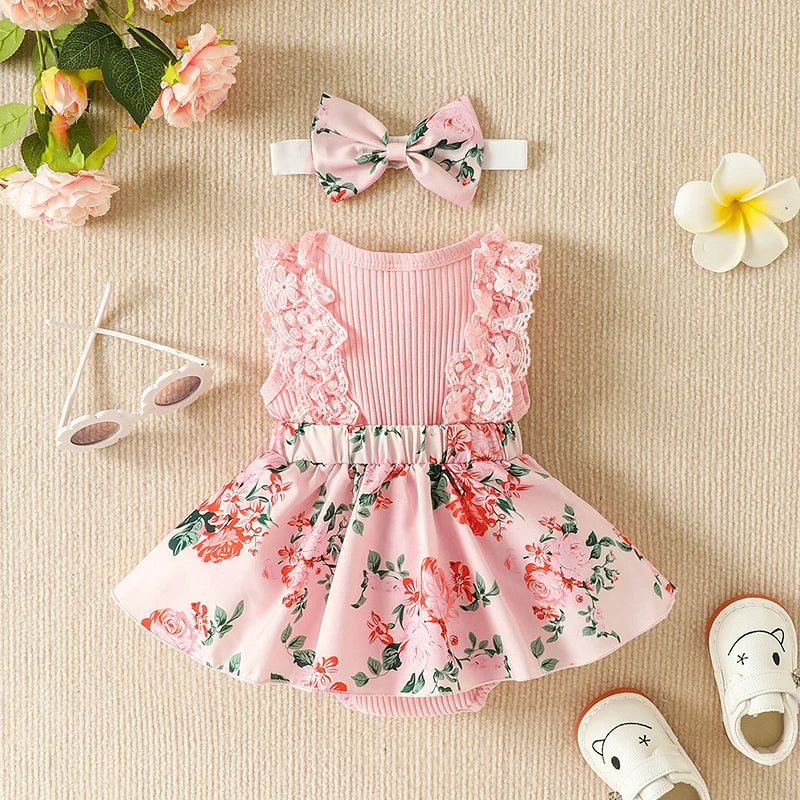 Flower Dress Set Baby Girl 0-18 Months