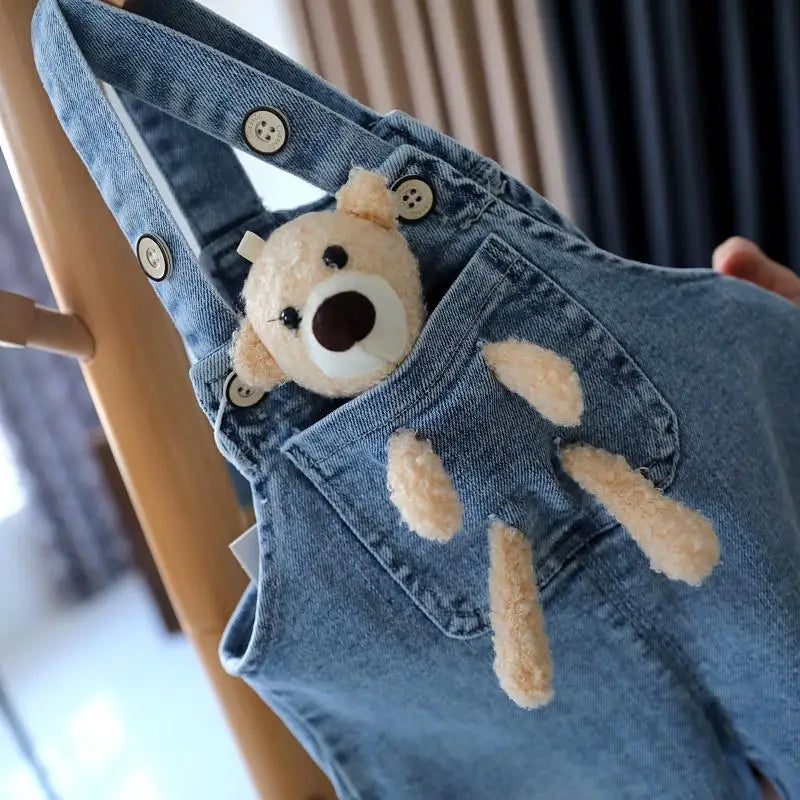 Bear Denim Baby Overalls Unisex