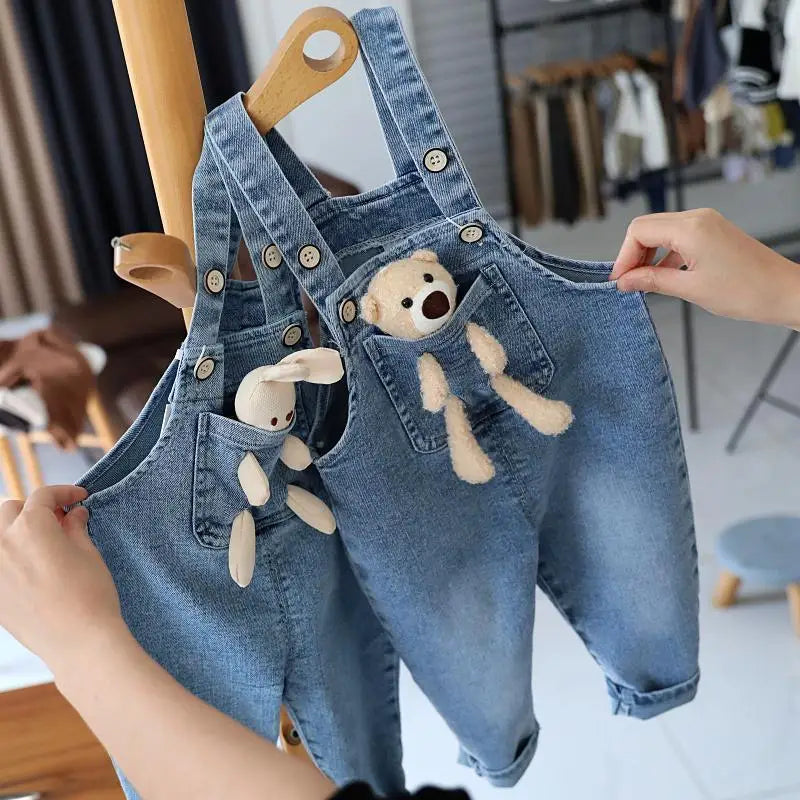 Bear Denim Baby Overalls Unisex