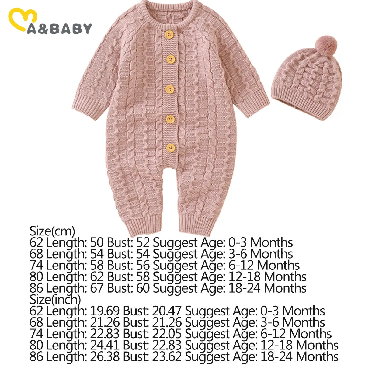 Pink Warm Baby Knit Romper