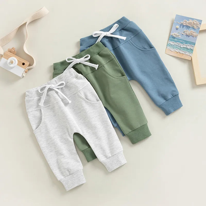 Baby Sweatpant Elastic Jogger Trousers with Pockets