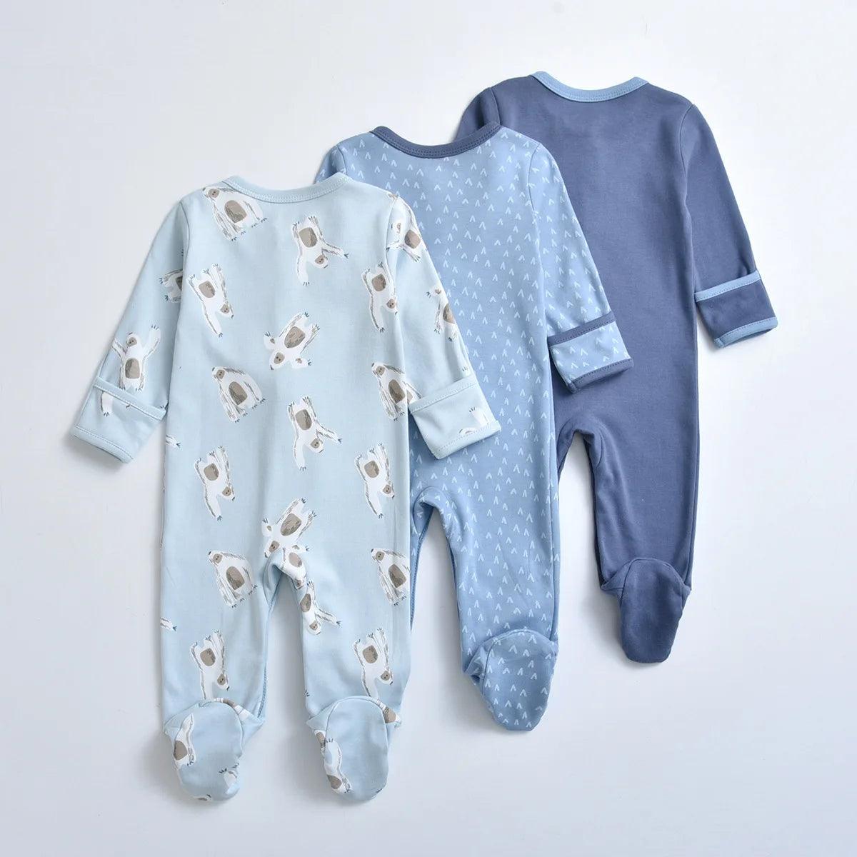 3 Pcs Newborn Jumpsuit Baby Rompers Long Sleeve Infant Clothing Cotton Baby Boys Girls Clothes 0-12Month - Baby & Wear - Organic Baby Clothes