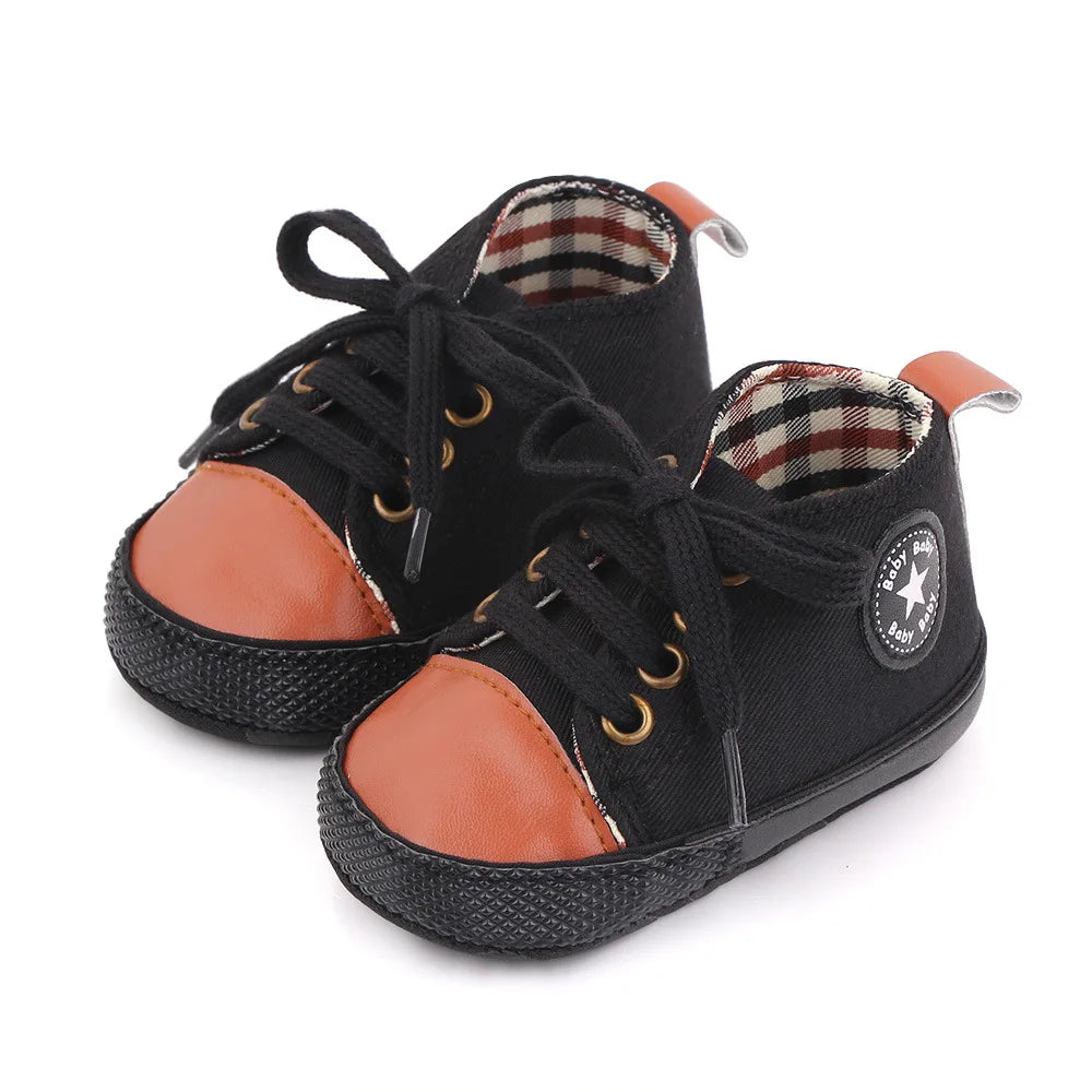 Baby Brown Checkered Classic Comfort Sneakers